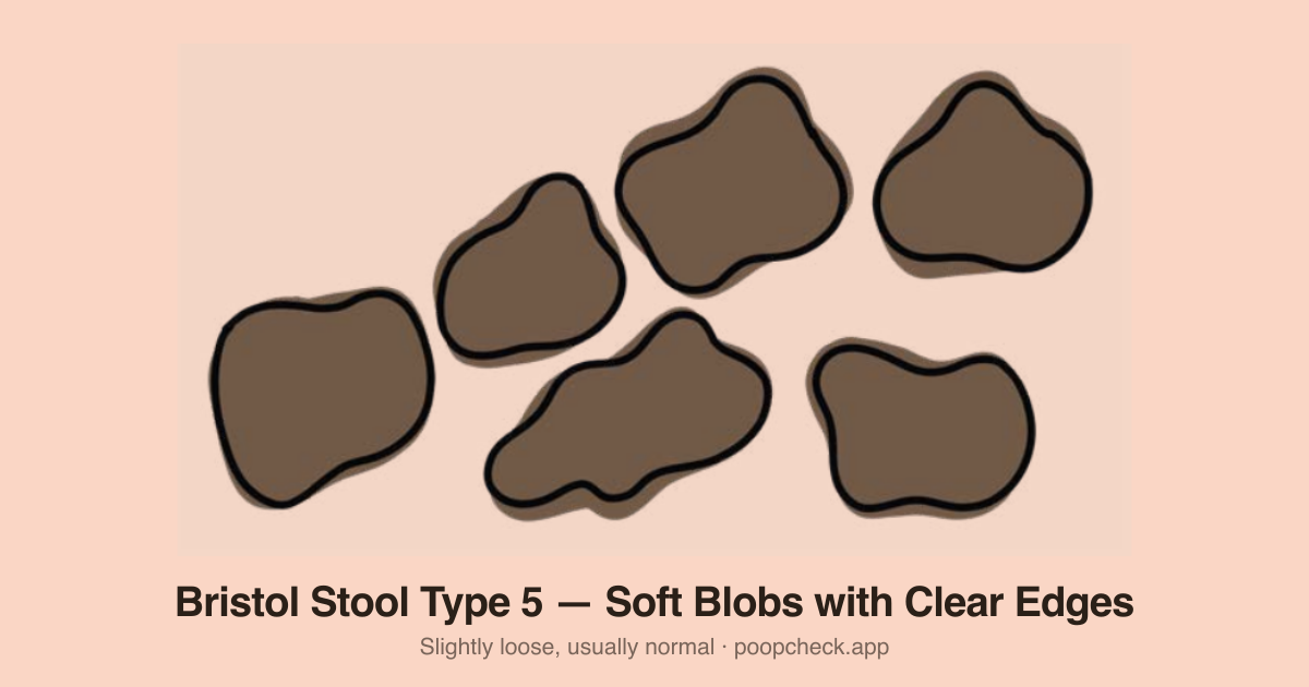 Bristol Stool Chart Type 5: Soft blobs with clear-cut edges that pass easily. Multiple separate pieces.